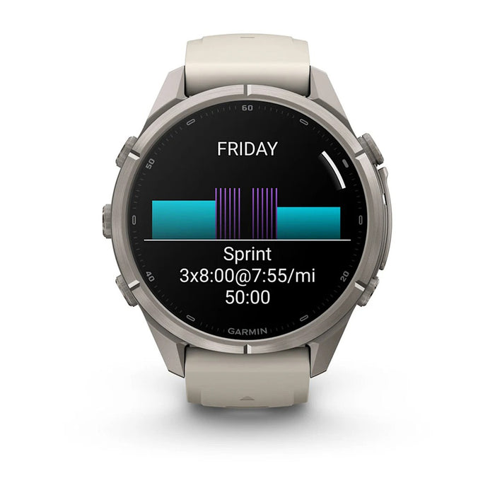 Garmin fēnix® 9 Pro 43mm Unisex Fog Gray Titanium With Dark Sandstone Silicone Band AMOLED Display Premium Connected Multisport GPS Smartwatch - 010-04335-85