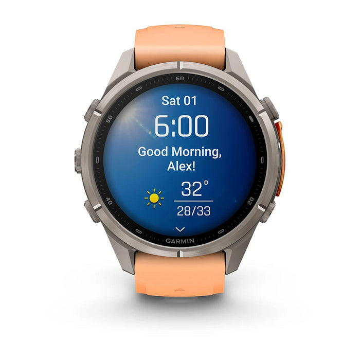 Garmin fēnix® 9 Pro 43mm Unisex Shell Pink/Autumn Orange Titanium With Orange Silicone Band AMOLED Display Premium Connected Multisport GPS Smartwatch - 010-04335-05