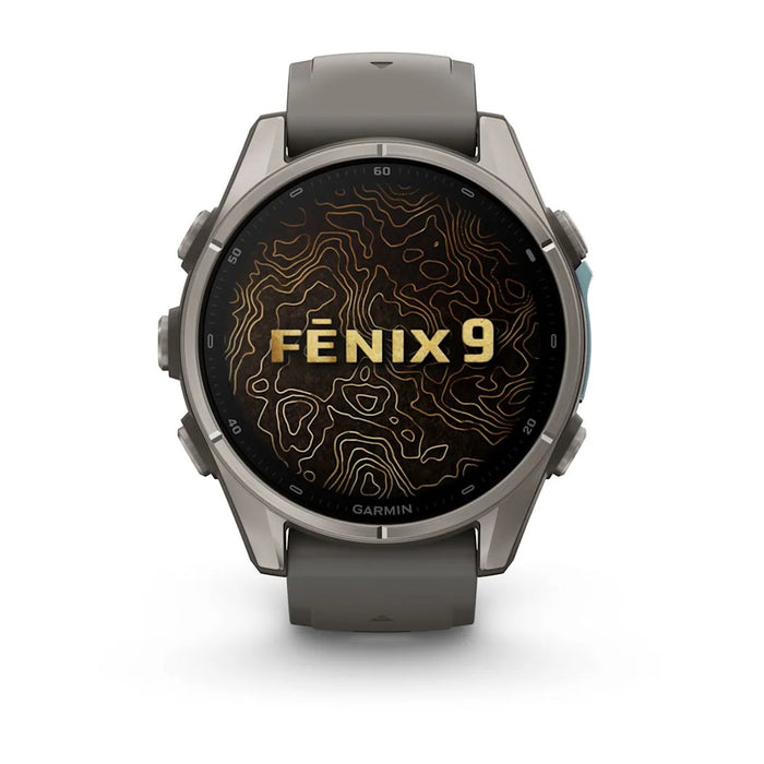 Garmin fēnix® 9 51mm Unisex Pebble Gray Titanium with Silicone Band AMOLED Display Premium Multisport GPS Smartwatch - 010-04763-00