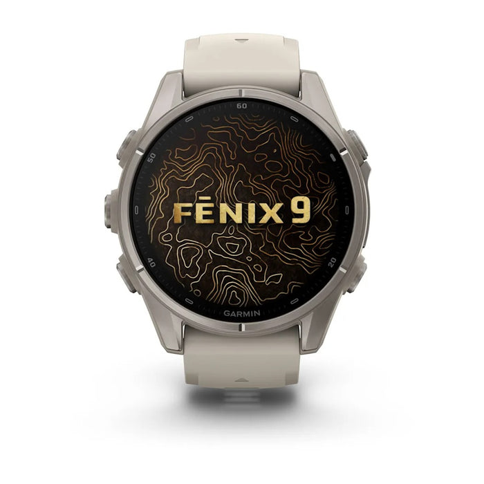 Garmin fēnix® 9 43mm Unisex Fog Gray Titanium with Silicone Band AMOLED Display Premium Multisport GPS Smartwatch - 010-04761-00