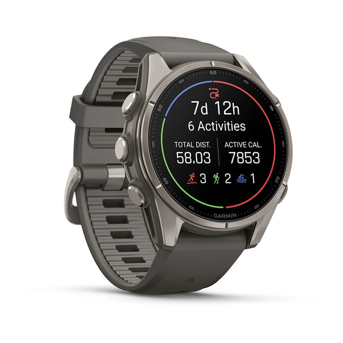 Garmin fēnix® 9 51mm Unisex Pebble Gray Titanium with Silicone Band AMOLED Display Premium Multisport GPS Smartwatch - 010-04763-00
