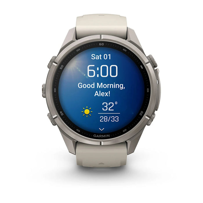 Garmin fēnix® 9 Pro 43mm Unisex Fog Gray Titanium With Dark Sandstone Silicone Band AMOLED Display Premium Connected Multisport GPS Smartwatch - 010-04335-85