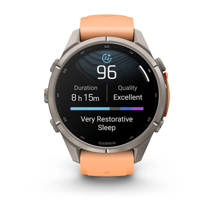 Garmin fēnix® 9 Pro 43mm Unisex Shell Pink/Autumn Orange Titanium With Orange Silicone Band AMOLED Display Premium Connected Multisport GPS Smartwatch - 010-04335-05