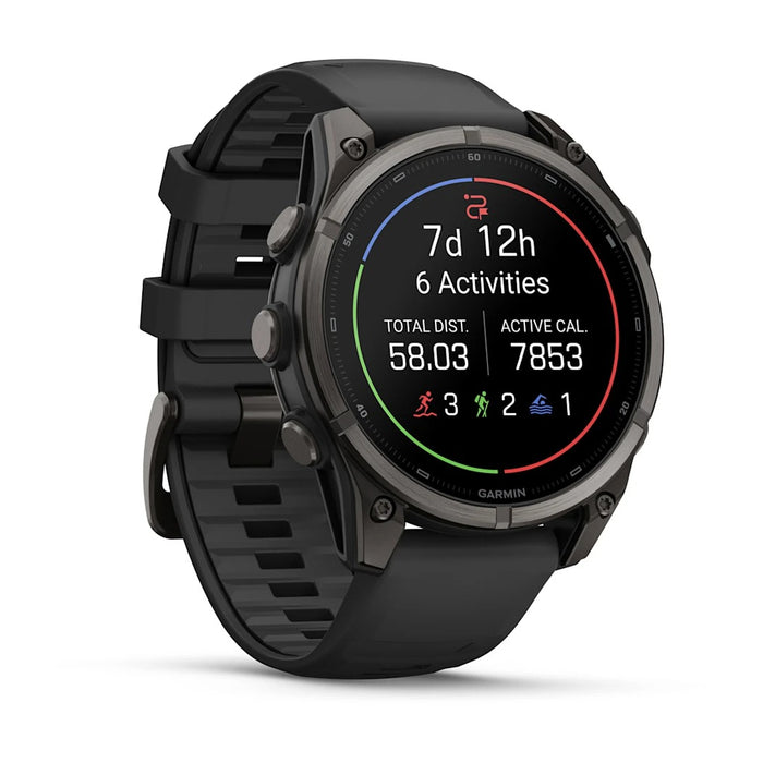 Garmin fēnix® 9 51mm Unisex Carbon Gray DLC Titanium with Black Silicone Band AMOLED Display Premium Multisport GPS Smartwatch - 010-04763-10