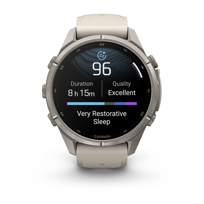 Garmin fēnix® 9 Pro 43mm Unisex Fog Gray Titanium With Dark Sandstone Silicone Band AMOLED Display Premium Connected Multisport GPS Smartwatch - 010-04335-85