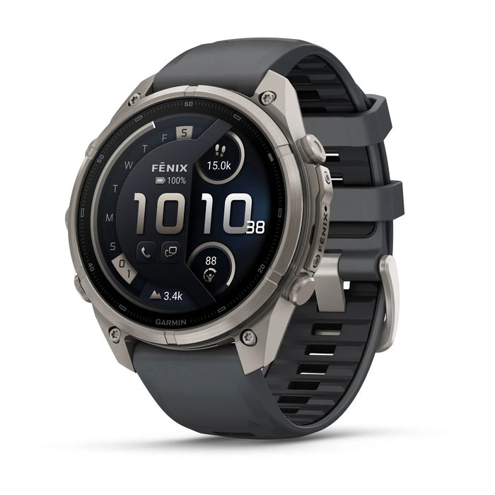 Garmin fēnix® 9 Pro 47mm Unisex Graphite Titanium With Black Silicone Band AMOLED Display inReach® Technology Premium Connected Multisport GPS Smartwatch - 010-04336-20