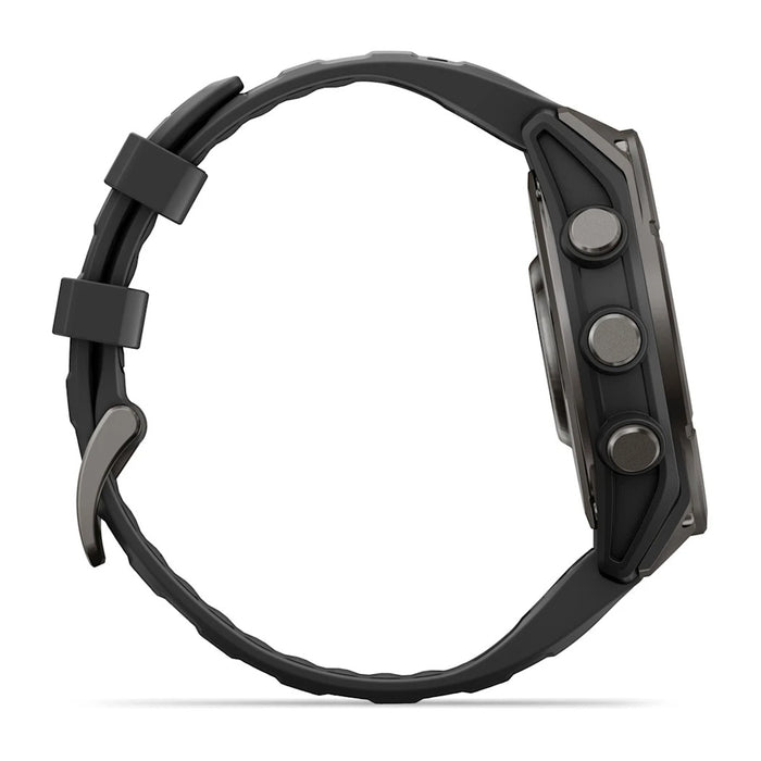 Garmin fēnix® 9 47mm Unisex Carbon Gray DLC Titanium with Black Silicone Band AMOLED Display Premium Multisport GPS Smartwatch - 010-04762-10