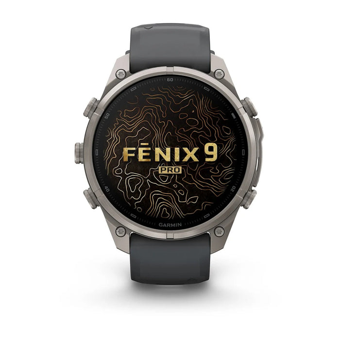 Garmin fēnix® 9 Pro 47mm Unisex Graphite Titanium With Black Silicone Band AMOLED Display Premium Connected Multisport GPS Smartwatch - 010-04336-25