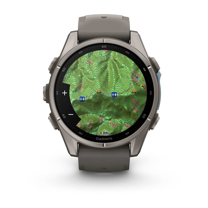Garmin fēnix® 9 43mm Unisex Pebble Gray Titanium with Silicone Band AMOLED Display Premium Multisport GPS Smartwatch - 010-04761-10