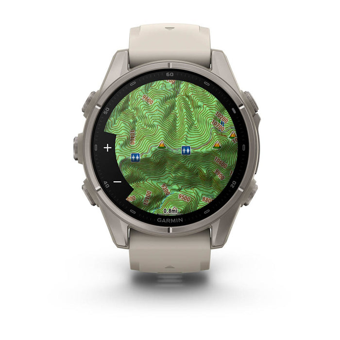 Garmin fēnix® 9 43mm Unisex Fog Gray Titanium with Silicone Band AMOLED Display Premium Multisport GPS Smartwatch - 010-04761-00