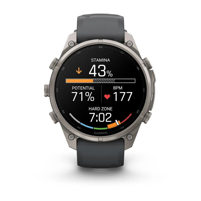 Garmin fēnix® 9 Pro 47mm Unisex Graphite Titanium With Black Silicone Band AMOLED Display inReach® Technology Premium Connected Multisport GPS Smartwatch - 010-04336-20