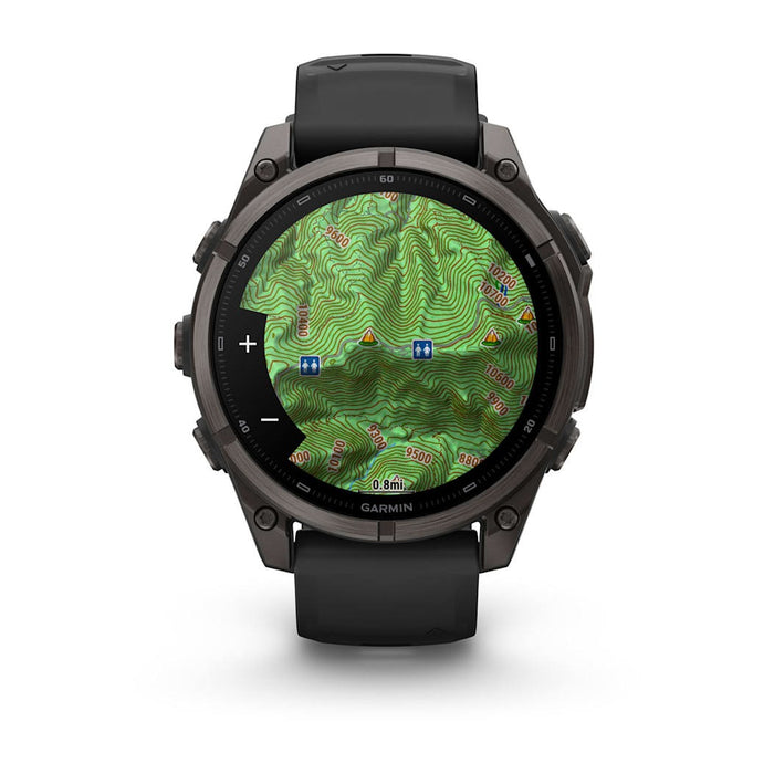Garmin fēnix® 9 51mm Unisex Carbon Gray DLC Titanium with Black Silicone Band AMOLED Display Premium Multisport GPS Smartwatch - 010-04763-10