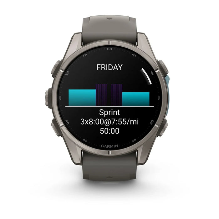 Garmin fēnix® 9 43mm Unisex Pebble Gray Titanium with Silicone Band AMOLED Display Premium Multisport GPS Smartwatch - 010-04761-10