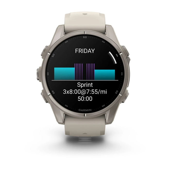 Garmin fēnix® 9 43mm Unisex Fog Gray Titanium with Silicone Band AMOLED Display Premium Multisport GPS Smartwatch - 010-04761-00