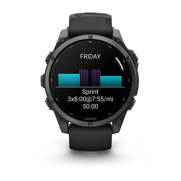 Garmin fēnix® 9 51mm Unisex Carbon Gray DLC Titanium with Black Silicone Band AMOLED Display Premium Multisport GPS Smartwatch - 010-04763-10