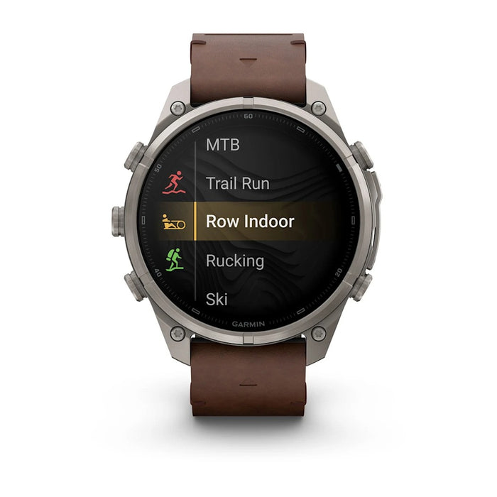 Garmin fēnix® 9 Pro 47mm Unisex Titanium with Walnut Leather Band AMOLED Display inReach® Technology Premium Connected Multisport GPS Smartwatch - 010-04336-40