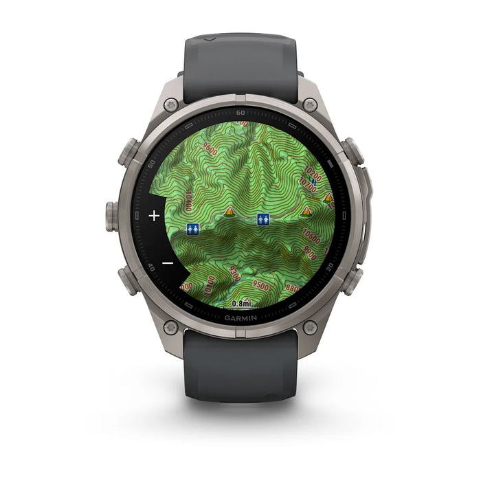 Garmin fēnix® 9 Pro 47mm Unisex Graphite Titanium With Black Silicone Band AMOLED Display inReach® Technology Premium Connected Multisport GPS Smartwatch - 010-04336-20
