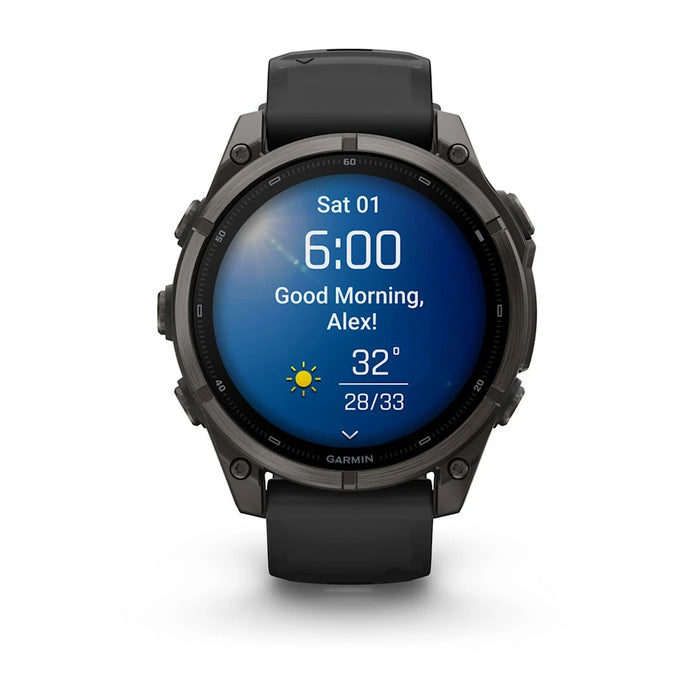 Garmin fēnix® 9 51mm Unisex Carbon Gray DLC Titanium with Black Silicone Band AMOLED Display Premium Multisport GPS Smartwatch - 010-04763-10