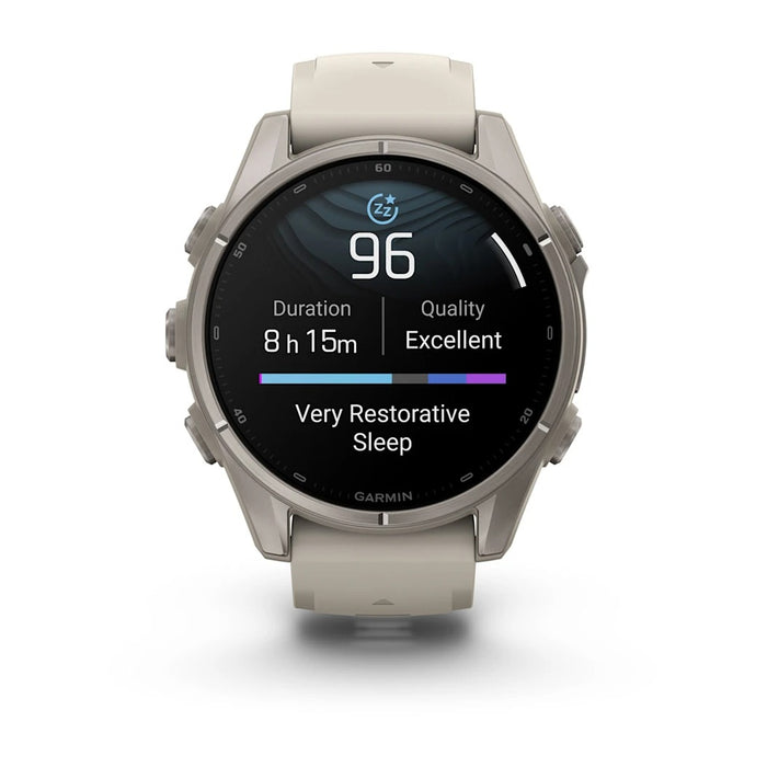 Garmin fēnix® 9 43mm Unisex Fog Gray Titanium with Silicone Band AMOLED Display Premium Multisport GPS Smartwatch - 010-04761-00