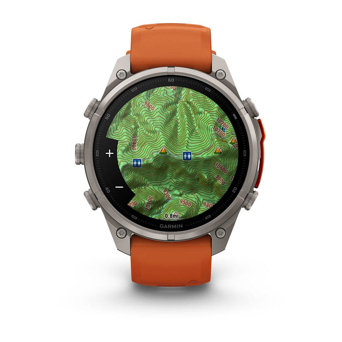 Garmin fēnix® 9 Pro 51mm Unisex Autumn Orange Titanium With Spark Orange Silicone Band AMOLED Display inReach® Technology Premium Connected Multisport GPS Smartwatch - 010-04337-00