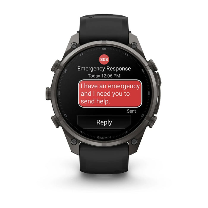 Garmin fēnix® 9 Pro 47mm Unisex Black/Pebble Gray DLC Titanium With Black Silicone Band AMOLED Display Premium Connected Multisport GPS Smartwatch - 010-04336-15