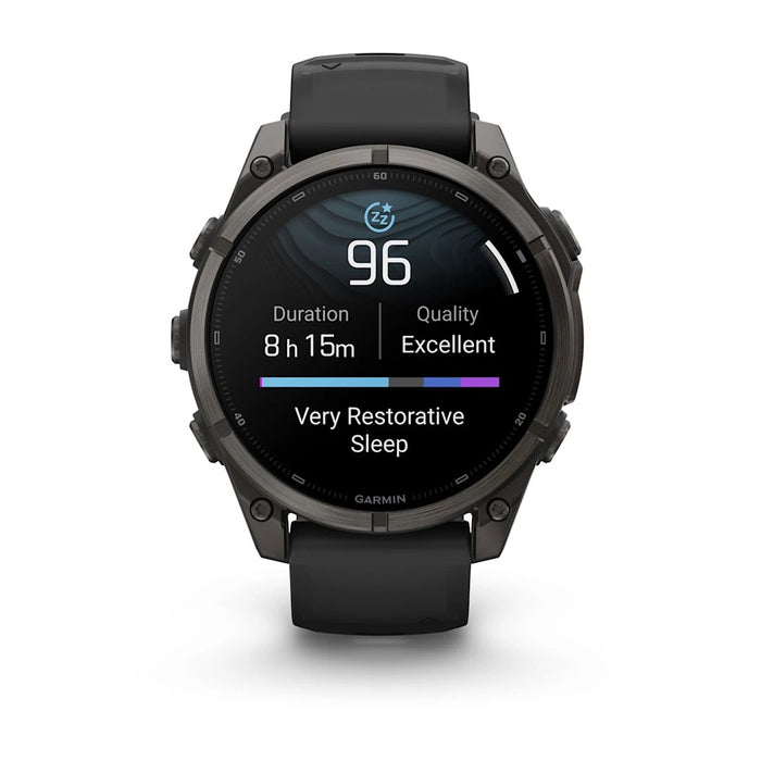 Garmin fēnix® 9 51mm Unisex Carbon Gray DLC Titanium with Black Silicone Band AMOLED Display Premium Multisport GPS Smartwatch - 010-04763-10