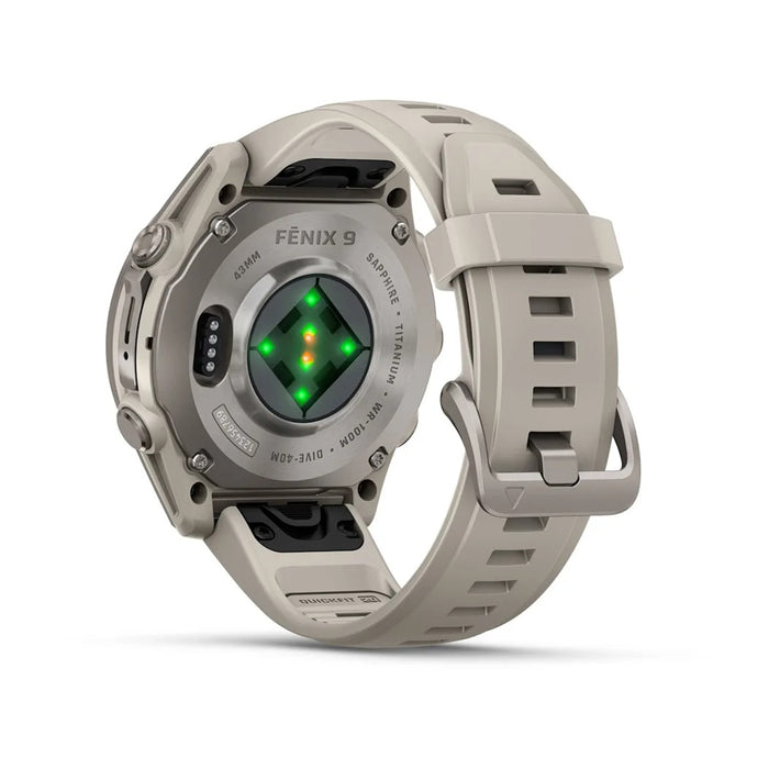 Garmin fēnix® 9 43mm Unisex Fog Gray Titanium with Silicone Band AMOLED Display Premium Multisport GPS Smartwatch - 010-04761-00