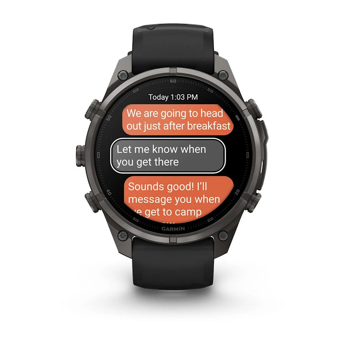 Garmin fēnix® 9 Pro 47mm Unisex Black/Pebble Gray DLC Titanium With Black Silicone Band AMOLED Display Premium Connected Multisport GPS Smartwatch - 010-04336-15