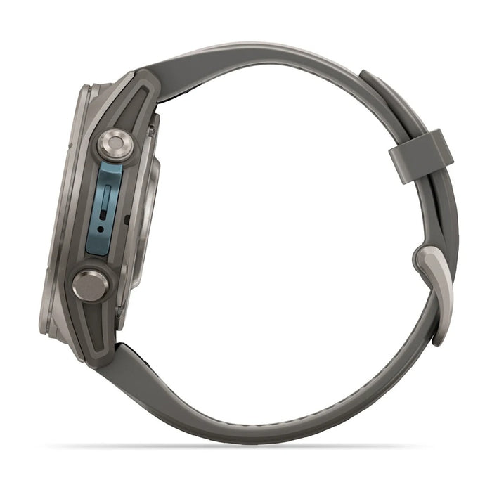 Garmin fēnix® 9 43mm Unisex Pebble Gray Titanium with Silicone Band AMOLED Display Premium Multisport GPS Smartwatch - 010-04761-10