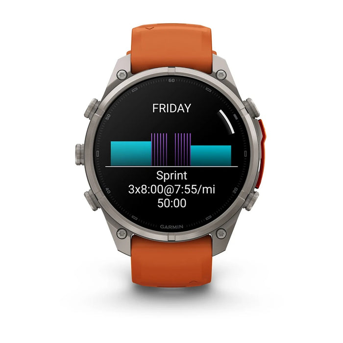 Garmin fēnix® 9 Pro 47mm Unisex Autumn Orange Titanium With Spark Orange Silicone Band AMOLED Display Premium Connected Multisport GPS Smartwatch - 010-04336-05