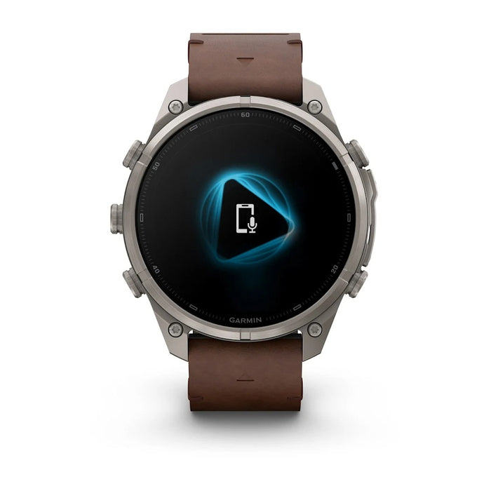 Garmin fēnix® 9 Pro 51mm Unisex Titanium with Walnut Leather Band AMOLED Display inReach® Technology Premium Connected Multisport GPS Smartwatch - 010-04337-40