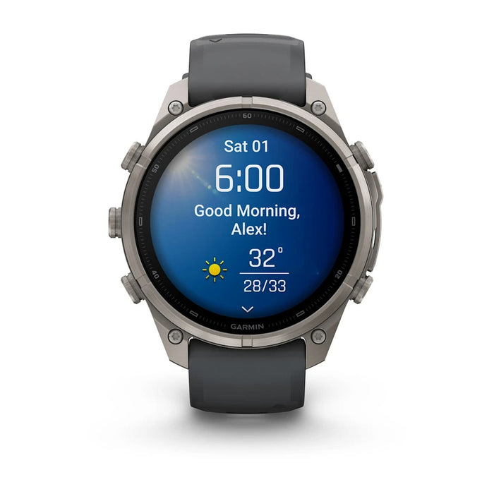 Garmin fēnix® 9 Pro 47mm Unisex Graphite Titanium With Black Silicone Band AMOLED Display inReach® Technology Premium Connected Multisport GPS Smartwatch - 010-04336-20