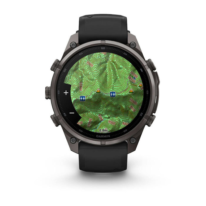 Garmin fēnix® 9 Pro 47mm Unisex Black/Pebble Gray DLC Titanium With Black Silicone Band AMOLED Display Premium Connected Multisport GPS Smartwatch - 010-04336-15