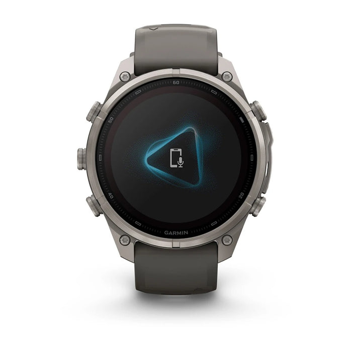Garmin fēnix® 9 Pro Solar 51mm Unisex Pebble/Silver Titanium with Gray Silicone Band Solar Charged Display inReach® Technology Premium Multisport GPS Smartwatch - 010-04339-00