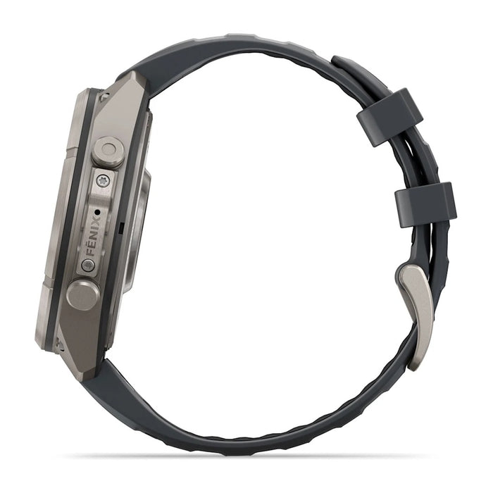 Garmin fēnix® 9 Pro 47mm Unisex Graphite Titanium With Black Silicone Band AMOLED Display inReach® Technology Premium Connected Multisport GPS Smartwatch - 010-04336-20