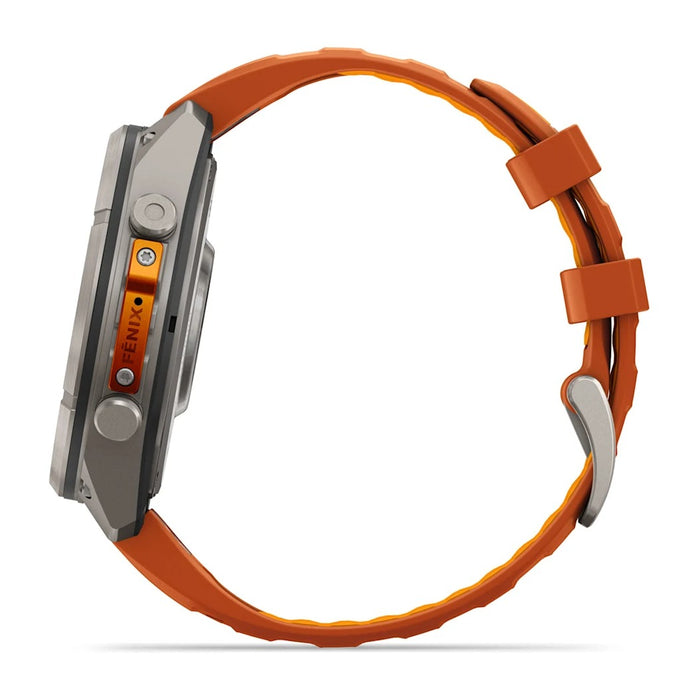 Garmin fēnix® 9 Pro 51mm Unisex Autumn Orange Titanium With Spark Orange Silicone Band AMOLED Display inReach® Technology Premium Connected Multisport GPS Smartwatch - 010-04337-00