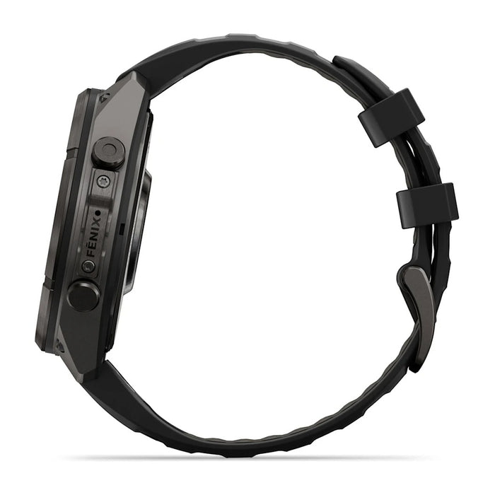 Garmin fēnix® 9 Pro 47mm Unisex Black/Pebble Gray DLC Titanium With Black Silicone Band AMOLED Display Premium Connected Multisport GPS Smartwatch - 010-04336-15