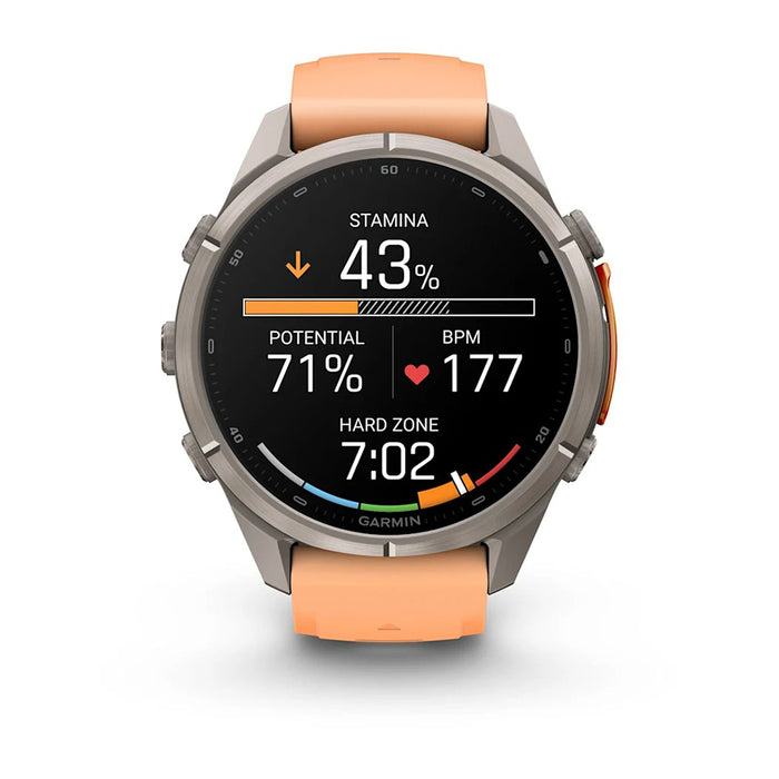 Garmin fēnix® 9 Pro 43mm Unisex Shell Pink/Autumn Orange Titanium With Orange Silicone Band AMOLED Display inReach® Technology Premium Connected Multisport GPS Smartwatch - 010-04335-00