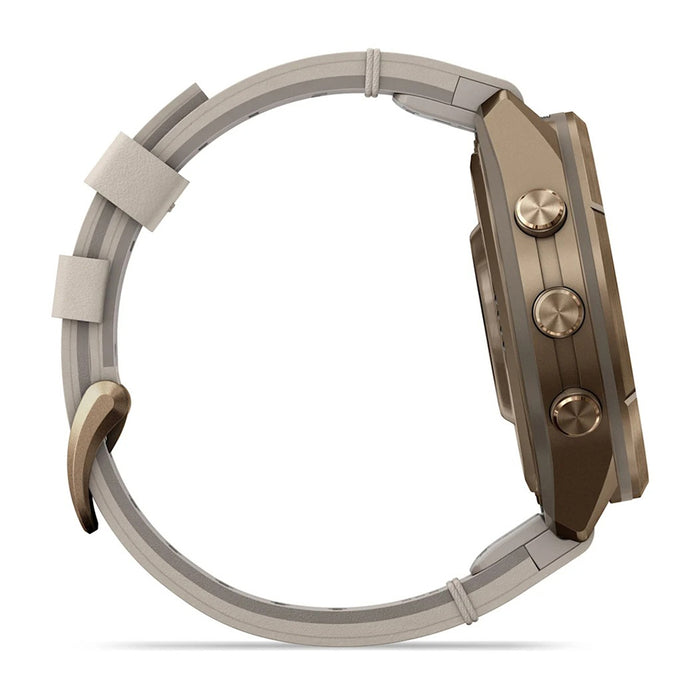Garmin fēnix® 9 Pro 43mm Unisex Autumn Gold Titanium With Bone Leather Band AMOLED Display inReach® Technology Premium Connected Multisport GPS Smartwatch - 010-04335-40