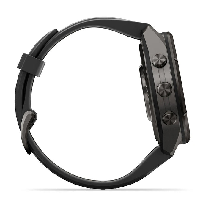 Garmin fēnix® 9 Pro 43mm Unisex Black/Pebble Gray Titanium With Black Silicone Band AMOLED Display inReach® Technology Premium Connected Multisport GPS Smartwatch - 010-04335-10