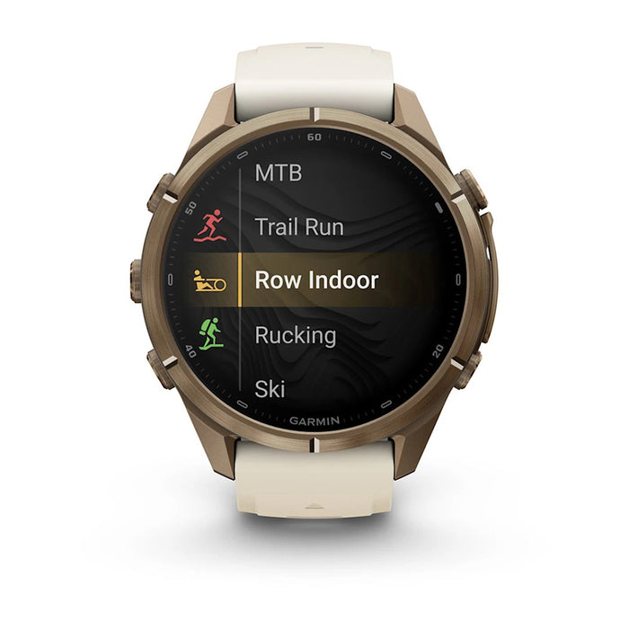 Garmin fēnix® 9 Pro 43mm Unisex Cream/Fog Gray Titanium With Gray Silicone Band AMOLED Display inReach® Technology Premium Connected Multisport GPS Smartwatch - 010-04335-20