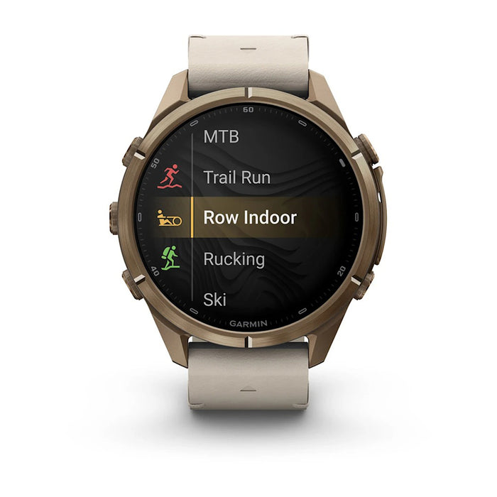Garmin fēnix® 9 Pro 43mm Unisex Autumn Gold Titanium With Bone Leather Band AMOLED Display inReach® Technology Premium Connected Multisport GPS Smartwatch - 010-04335-40