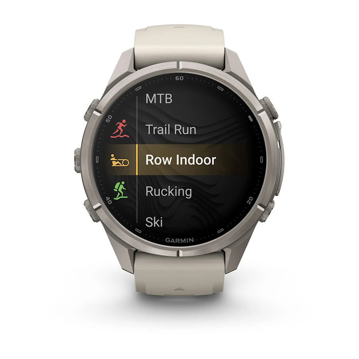 Garmin fēnix® 9 Pro 43mm Unisex Fog Gray Titanium With Dark Sandstone Silicone Band AMOLED Display inReach® Technology Premium Connected Multisport GPS Smartwatch - 010-04335-80