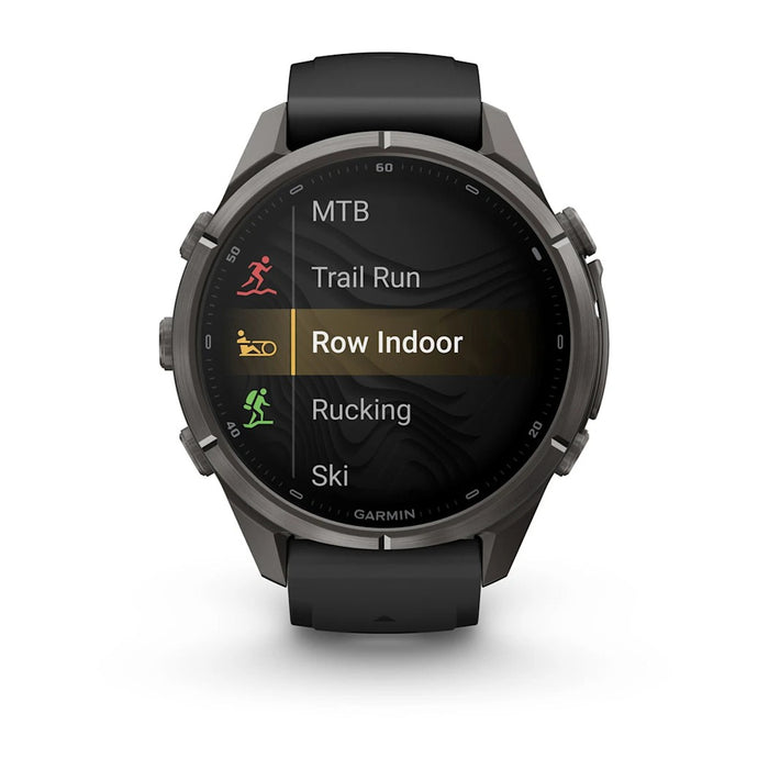 Garmin fēnix® 9 Pro 43mm Unisex Black/Pebble Gray Titanium With Black Silicone Band AMOLED Display inReach® Technology Premium Connected Multisport GPS Smartwatch - 010-04335-10