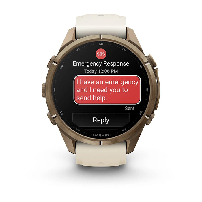 Garmin fēnix® 9 Pro 43mm Unisex Cream/Fog Gray Titanium With Gray Silicone Band AMOLED Display inReach® Technology Premium Connected Multisport GPS Smartwatch - 010-04335-20