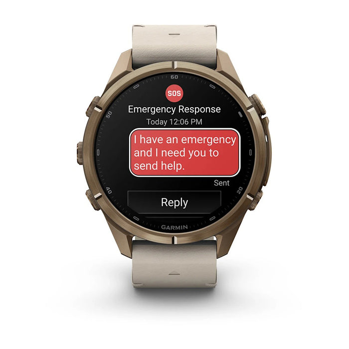 Garmin fēnix® 9 Pro 43mm Unisex Autumn Gold Titanium With Bone Leather Band AMOLED Display inReach® Technology Premium Connected Multisport GPS Smartwatch - 010-04335-40