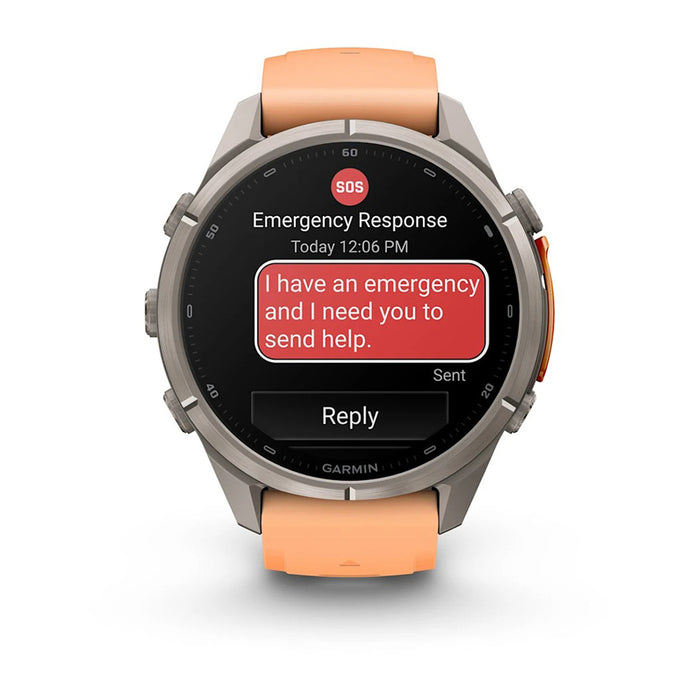 Garmin fēnix® 9 Pro 43mm Unisex Shell Pink/Autumn Orange Titanium With Orange Silicone Band AMOLED Display inReach® Technology Premium Connected Multisport GPS Smartwatch - 010-04335-00