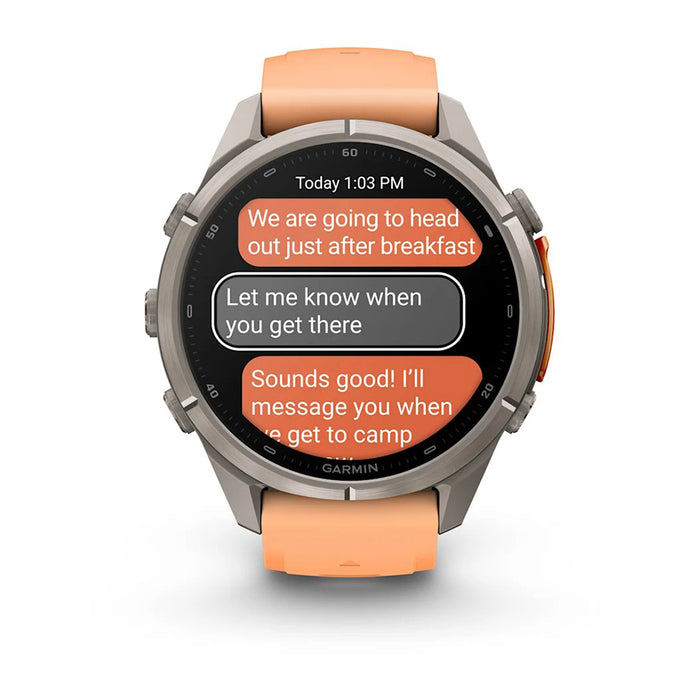 Garmin fēnix® 9 Pro 43mm Unisex Shell Pink/Autumn Orange Titanium With Orange Silicone Band AMOLED Display inReach® Technology Premium Connected Multisport GPS Smartwatch - 010-04335-00