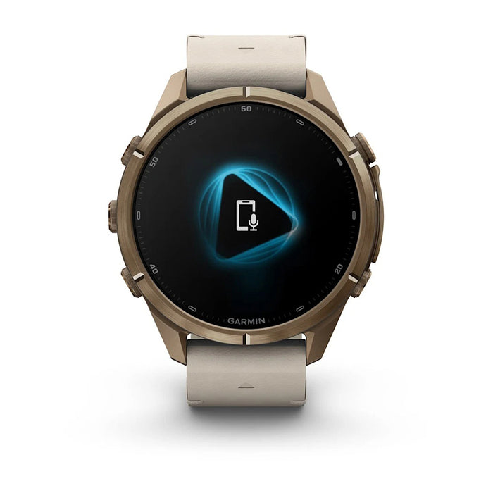 Garmin fēnix® 9 Pro 43mm Unisex Autumn Gold Titanium With Bone Leather Band AMOLED Display inReach® Technology Premium Connected Multisport GPS Smartwatch - 010-04335-40