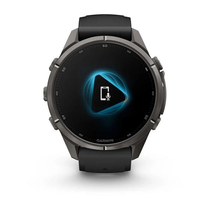 Garmin fēnix® 9 Pro 43mm Unisex Black/Pebble Gray Titanium With Black Silicone Band AMOLED Display inReach® Technology Premium Connected Multisport GPS Smartwatch - 010-04335-10